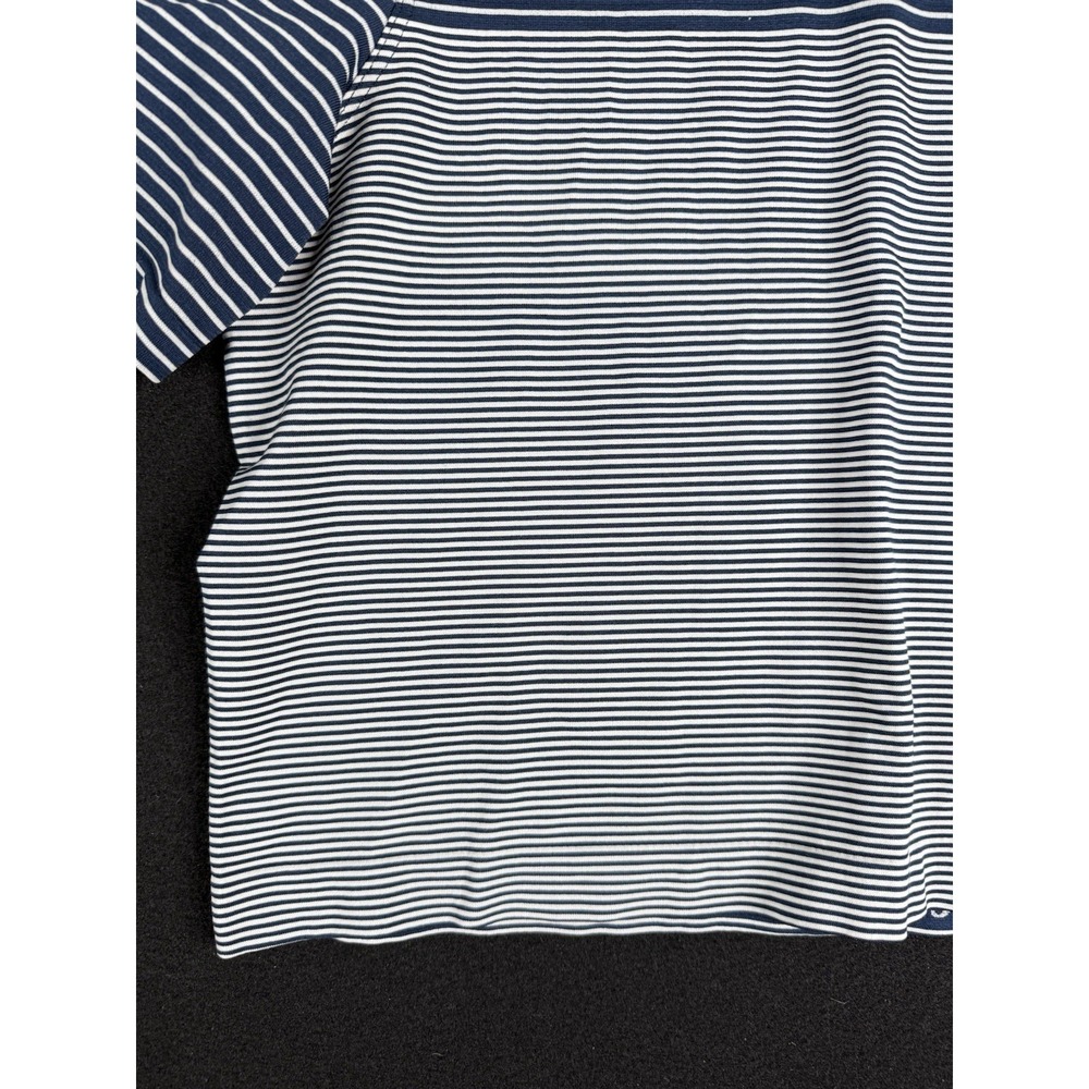 Lululemon Seamless Classic Fit Mariner Stripe Cropped T-Shirt Top Sz M Club Blue - Picture 5 of 13